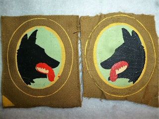 Sussex District Painted Printed Formation Patch Pair Ww2 - Uk