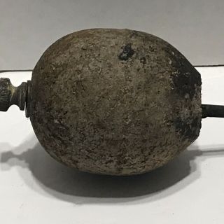 Vintage Black Cast Iron Fire Starter Kettle Smudge Pot with Brass Lid 12