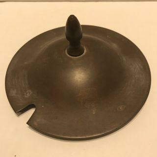 Vintage Black Cast Iron Fire Starter Kettle Smudge Pot with Brass Lid 7