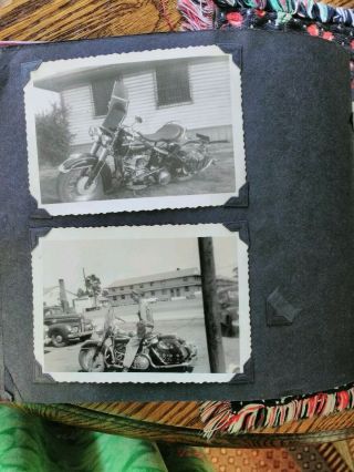 VINTAGE ALBUM WITH MILITARY PHOTOS,  PLANES,  MOTORCYCLES,  MEN.  1949 - 55 6