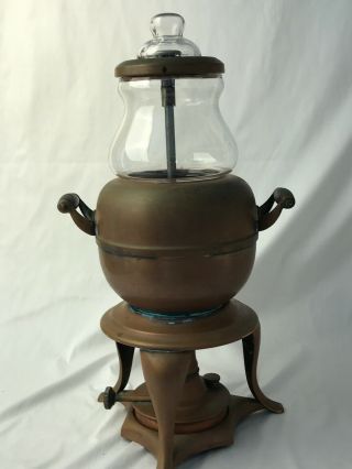 Antique Rochester Copper Glass Clear View Percolator Coffee Maker Oil Can Burner 10