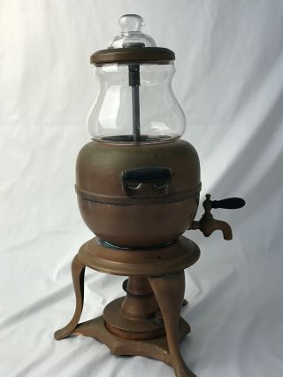 Antique Rochester Copper Glass Clear View Percolator Coffee Maker Oil Can Burner 11