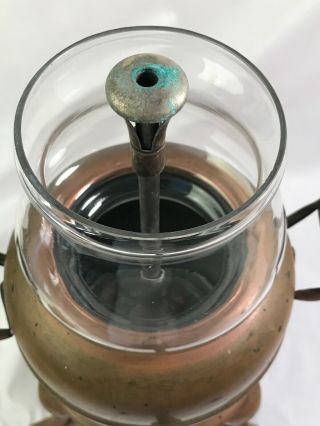 Antique Rochester Copper Glass Clear View Percolator Coffee Maker Oil Can Burner 6