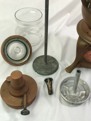 Antique Rochester Copper Glass Clear View Percolator Coffee Maker Oil Can Burner 7