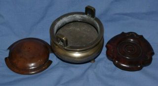 Very Fine Antique Chinese Bronze Censer With Handles & Signed with Stand & Cover 11
