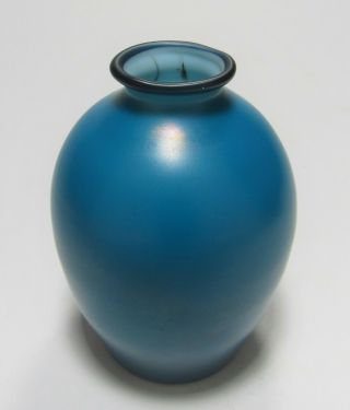 LCT Tiffany Studios Favrile Glass Mazarine or Persian Blue Vase ca.  1910 Rare 7
