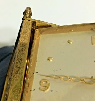 Vintage LUXOR Clock 8 Day Swiss Made Modernist Art Deco Ornate Desk Gold Turns 9