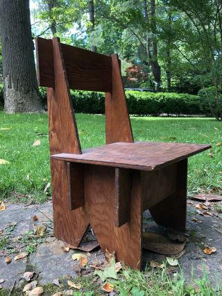 Vintage Modernist Plywood Childs Kids Chair