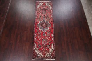 Vintage 9 ft FADED Runner Hamedan Persian Oriental Hand - made Rug 9 ' 1 