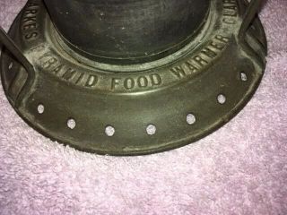 Antique Clark ' s Food Warmer 2 (3/4 Pint) with stand - all marked 5