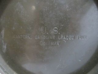 U.  S.  Army Military Coleman Field Lantern Leaded Gasoline 10