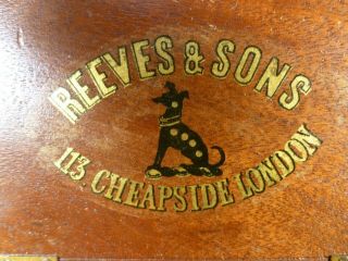 VERY RARE antique Victorian REEVES & SONS Artists pastel colour box c1830 - 1890 5