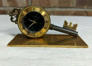 Vintage Swiza - Sheffield Swiss Made Brass Key Desk Alarm Clock