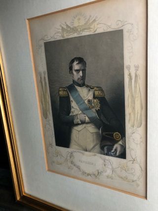 Rare Framed Napoleon I Vintage Print Portrait.