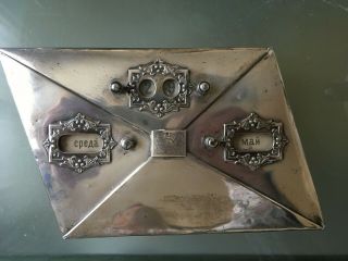 letter shaped desk perpetual calendar - Silver hallmarks - Imperial russia 2