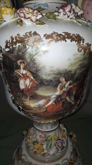 large Dresden vase paire 2