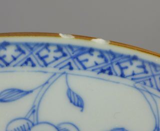 SIX FINE ANTIQUE 18TH CENTURY CHINESE PORCELAIN HAND PAINTED BLUE & WHITE PLATES 9