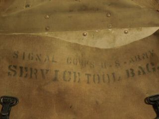 Vintage Canvas WWII Signal Corps US Army Service Cargo Tool Bag Vintage 12