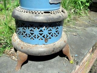 Vintage Perfection Smokeless Oil Heater No 630 Blue Porcelain 6