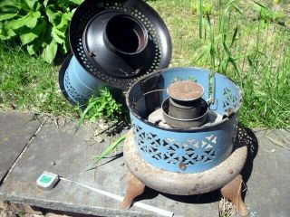 Vintage Perfection Smokeless Oil Heater No 630 Blue Porcelain 9