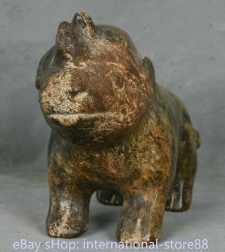 8.  8 inch Old China Dynasty Hongshan Culture Old Jade Rhinoceros Rhino Statue 5
