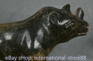 8.  8 inch Old China Dynasty Hongshan Culture Old Jade Rhinoceros Rhino Statue 8