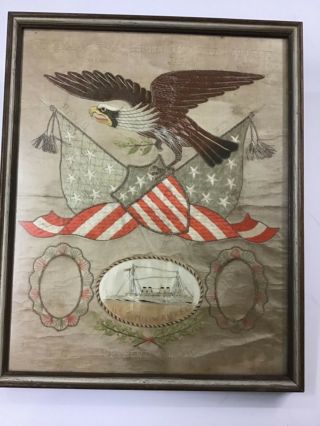 Vintage Embroidery U.  S.  Naval Vessel U.  S.  S Milwaukee