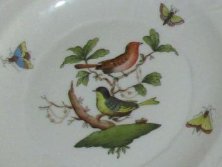 Herend Hungary Porcelain Rothschild Bird 4 Salad Plates Dishes 1518 10