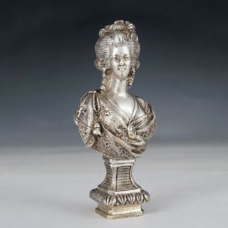 Antique French Bronze Wax Seal Signed Alfred Daubrée,  Marie Antoinette Bust