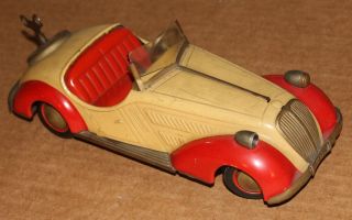 Vintage Wind Up Distler Wandere D - 3150 Litho Car Tin Toy,  Germany Bmw