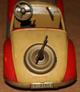 Vintage Wind Up Distler Wandere D - 3150 Litho Car Tin Toy,  Germany BMW 2