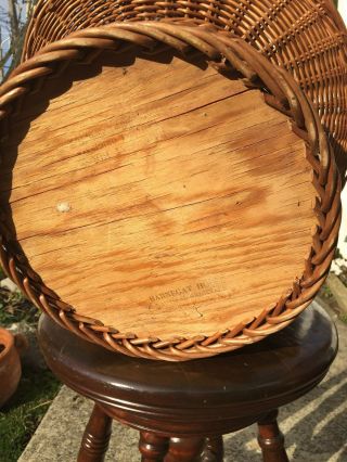 Rare Vintage Wooden Weaved Nautical Basket Beach Cooler 4