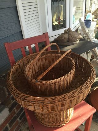 Rare Vintage Wooden Weaved Nautical Basket Beach Cooler 8