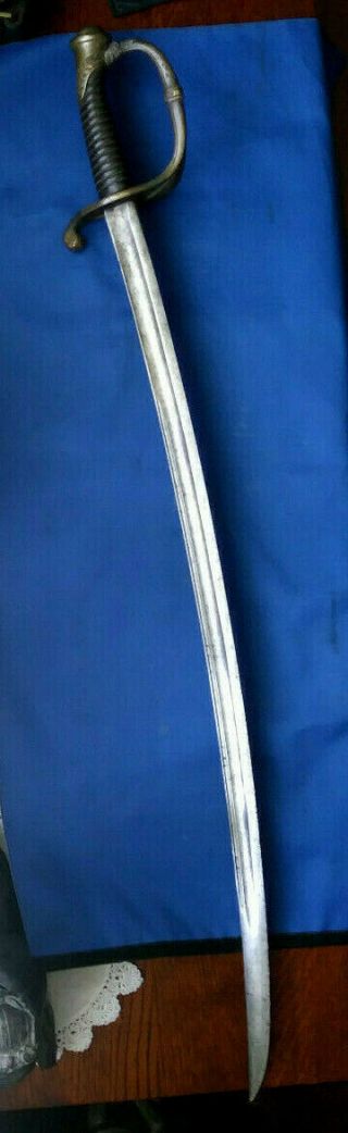 FRENCH IMPERIAL GUARD OFFICER ' S 1822 SWORD SABER,  NO SCABBARD,  CRIMEAN WAR 1857 6