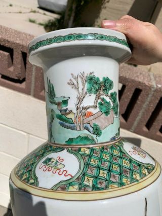 Estate Old House Chinese Antique Famille Rose Porcelain Vase With God 6