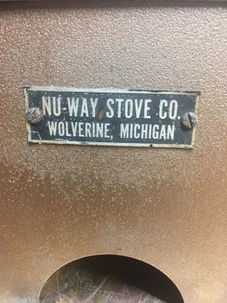 Vintage Nu Way Stove Co.  Wolverine MI Kerosene/Oil Heater/Stove (S) 9