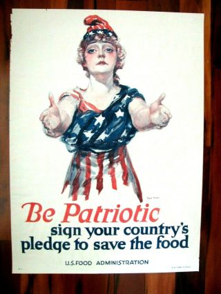 WWI War Poster,  Be Patriotic,  Save Food,  Paul Stahr,  1918 2