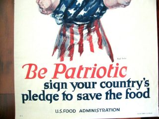 WWI War Poster,  Be Patriotic,  Save Food,  Paul Stahr,  1918 4