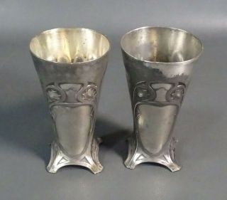 2 Art Nouveau Jugendstil Secession German WMF Geislingen Silverplate Cup Thistle 2