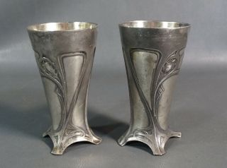 2 Art Nouveau Jugendstil Secession German WMF Geislingen Silverplate Cup Thistle 3