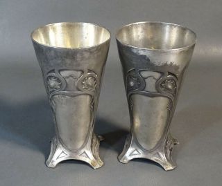 2 Art Nouveau Jugendstil Secession German WMF Geislingen Silverplate Cup Thistle 9