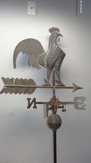 Vintage Copper Rooster Weathervane 2