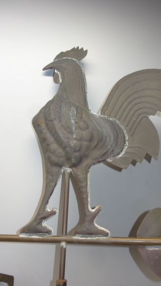 Vintage Copper Rooster Weathervane 9