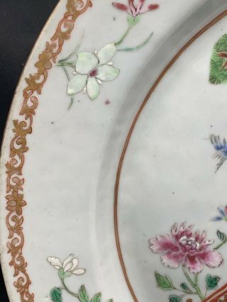 Big 33.  5CM Antique Chinese Porcelain Families Rose Plate 18th Century 7
