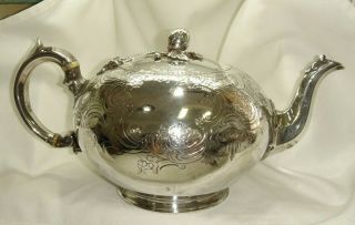 A Stunning Solid Silver 985 Melon Shape Teapot By Edward,  John & William Barnard