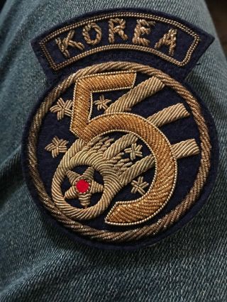 Vintage Korean War Japanese Made Shoulder Patch Us 5th Air Force Usaf