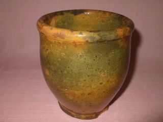 Antique 19th C Stoneware Redware Small England Gonic Crock Jar 5 1/4 