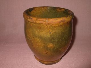 Antique 19th C Stoneware Redware Small England Gonic Crock Jar 5 1/4 