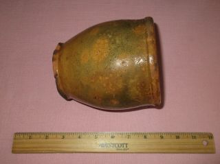 Antique 19th C Stoneware Redware Small England Gonic Crock Jar 5 1/4 