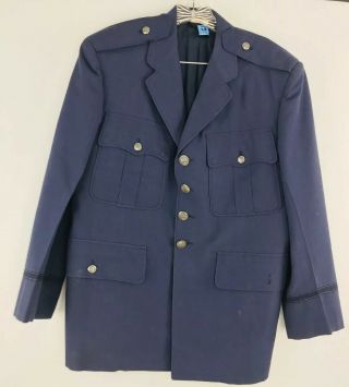 Vintage 40s 50s Usaf 100 Wool Us Air Force Blue Military Jacket Mens Size 42xs